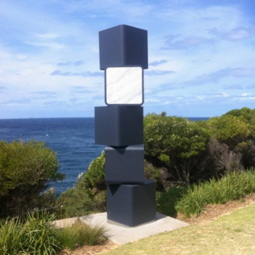 Fabricated Steel Landmark Sculpture – Pentad by Hui Selwood, 450x80x80cm | ARTpark Australia