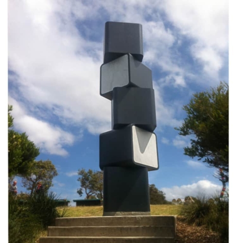 Fabricated Steel Landmark Sculpture – Pentad by Hui Selwood, 450x80x80cm | ARTpark Australia