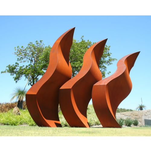 Corten & Stainless Steel Landmark Sculpture – Rhythms of Life by Johannes Pannekoek, 520x250cm | ARTpark Australia