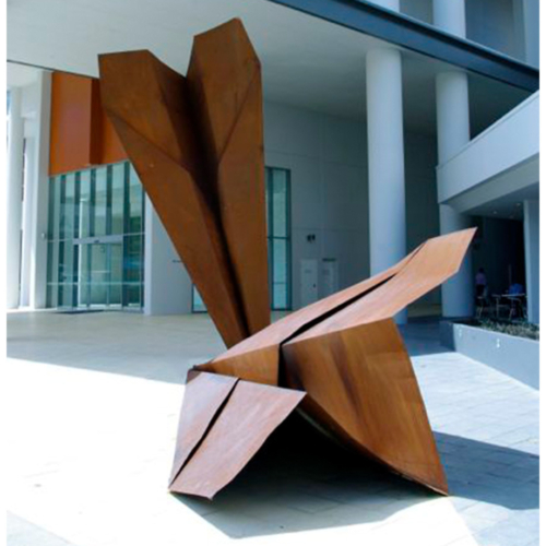 Corten Steel Landmark Sculpture – Landed by Jonathan Leahey, 650x250x200cm | ARTpark Australia