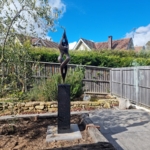 bronze outdoor garden sculpture - Entwined (2024) M-Vaynman
