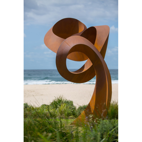Corten & Stainless Steel Landmark Sculpture – Change Ahead by Johannes Pannekoek, 450x220x120cm | ARTpark Australia