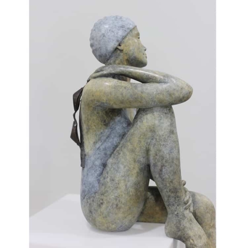 Bronze Swimmer Sculpture – Just Paused by Mela Cooke, 98x48x25cm | ARTpark Australia