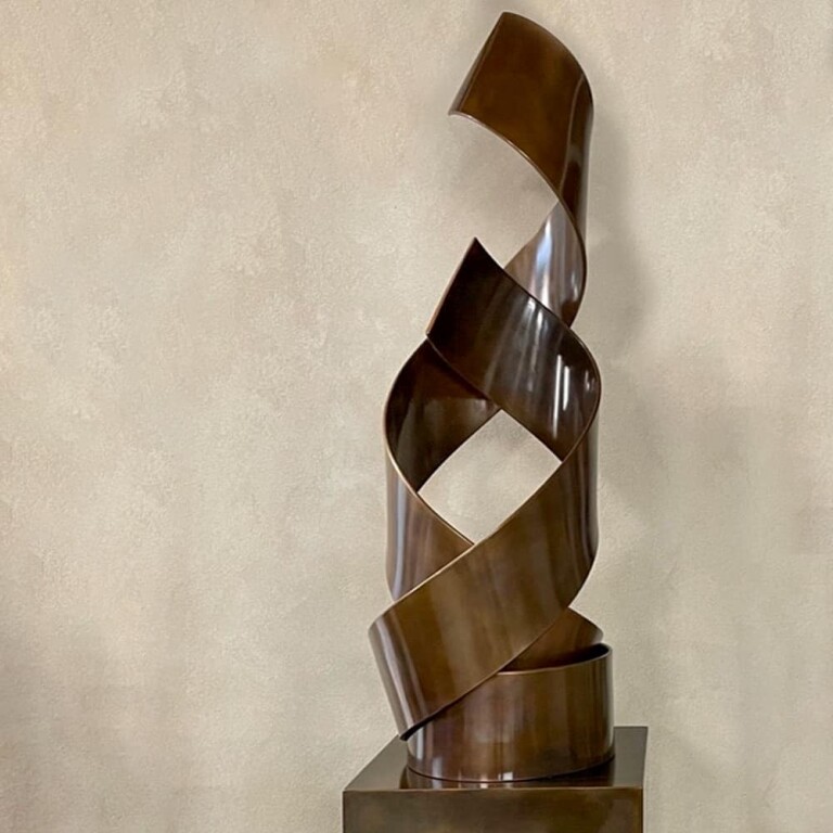 Copper Abstract Sculpture – Dance by Michael Baird, 190x40x40cm - view 2