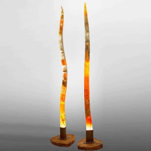 Cast Glass Abstract Sculpture – Nascentia (Glass Light Blades) by Sallie Portnoy, 240x15cm | ARTpark Australia