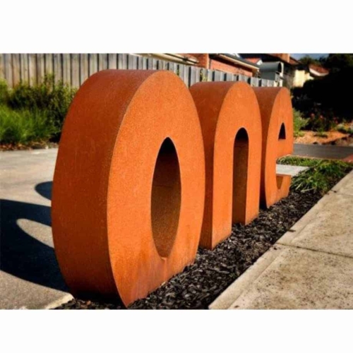 Corten Steel Landmark Sculpture – Lettering (Custom) by Pierre Le Roux | ARTpark Australia
