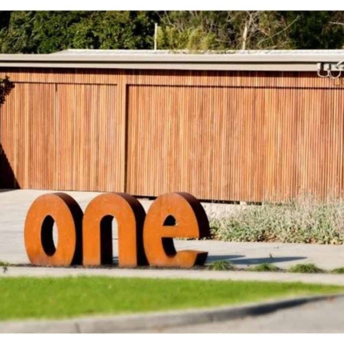 Corten Steel Landmark Sculpture – Lettering (Custom) by Pierre Le Roux | ARTpark Australia