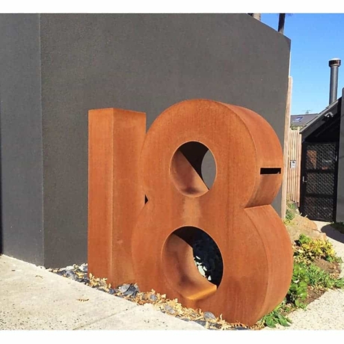 Corten Steel Landmark Sculpture – Lettering (Custom) by Pierre Le Roux | ARTpark Australia