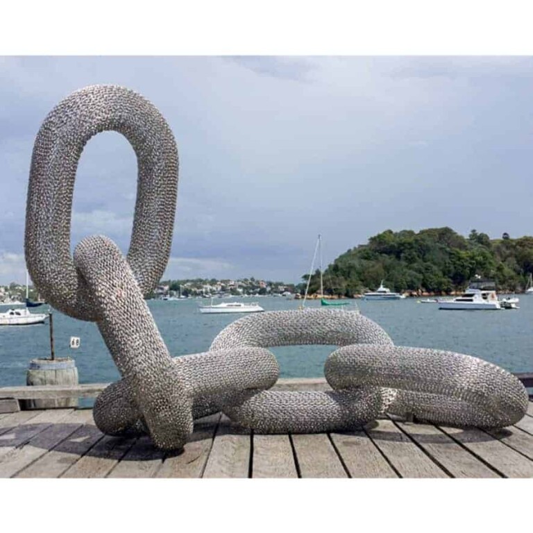 Stainless Steel Landmark Sculpture – Degrees of Separation by Michael Van Dam, 200x300x100cm - view 2