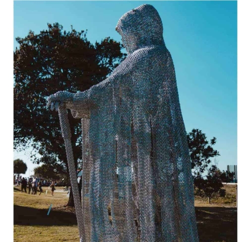 Stainless Steel Landmark Sculpture – Dark Knight by Michael Van Dam, 420cm | ARTpark Australia