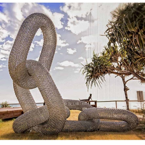 Stainless Steel Landmark Sculpture – Degrees of Separation by Michael Van Dam, 200x300x100cm | ARTpark Australia