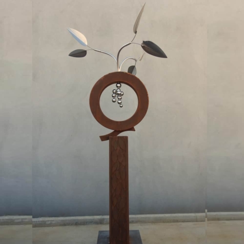 Corten & Stainless Steel Abstract Sculpture – Pod [Kinetic 2] by Rudi Jass, 320x90cm | ARTpark Australia