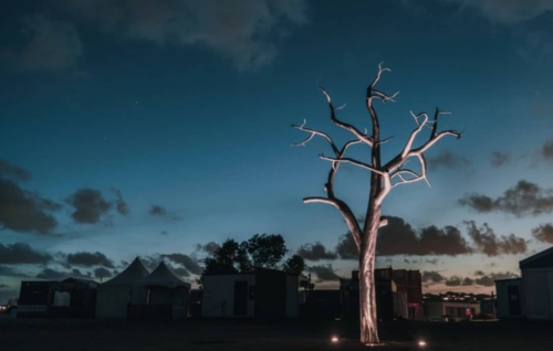 Aluminium Landmark Sculpture – '2030' Tree by Sam Hopkins, 350x420x610cm | ARTpark Australia
