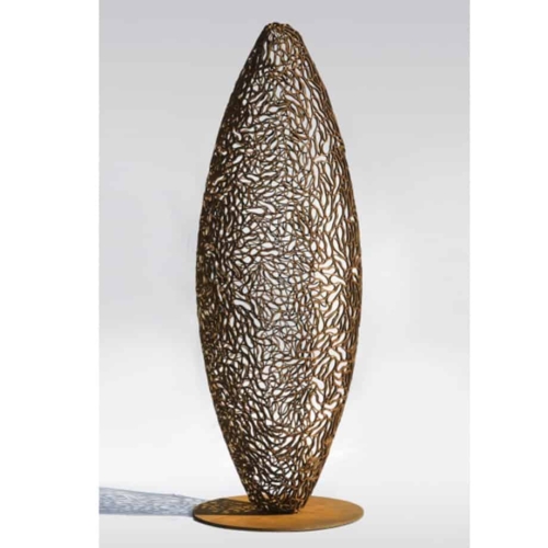 Mild Steel Round & Sphere Sculpture – Standing Vessel by Astra Parker, 240x70x40cm | ARTpark Australia