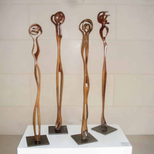 Bronze Totem Sculpture – Talk to Me by Blaze Krstanoski-Blazeski, 170x20x20cm | ARTpark Australia