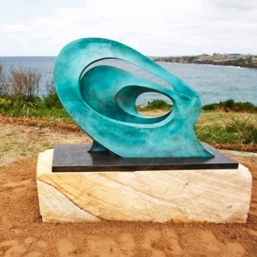 Bronze Abstract Sculpture – The Wave by Blaze Krstanoski-Blazeski, 136x96x36cm | ARTpark Australia