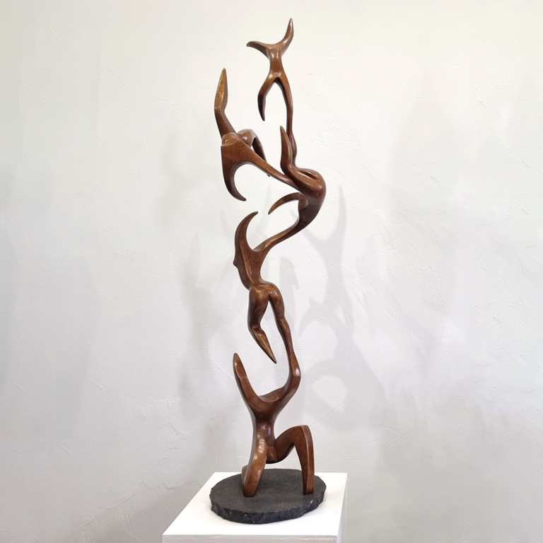 Bronze Figurative Sculpture – Flight by Michael Vaynman, 128x16x24cm