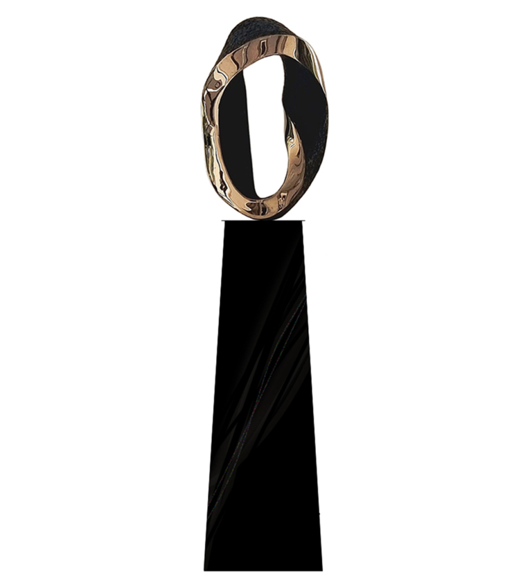 Bronze Abstract Sculpture – Mobius Curve by Robin Holliday, 60x30x28cm - view 3