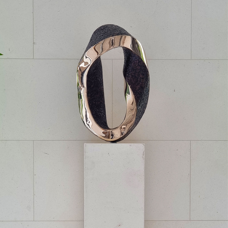Bronze Abstract Sculpture – Mobius Curve by Robin Holliday, 60x30x28cm - view 4