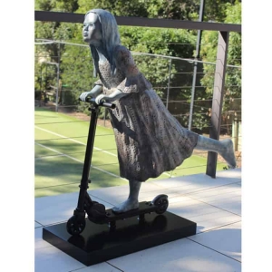 girl child bronze sculpture