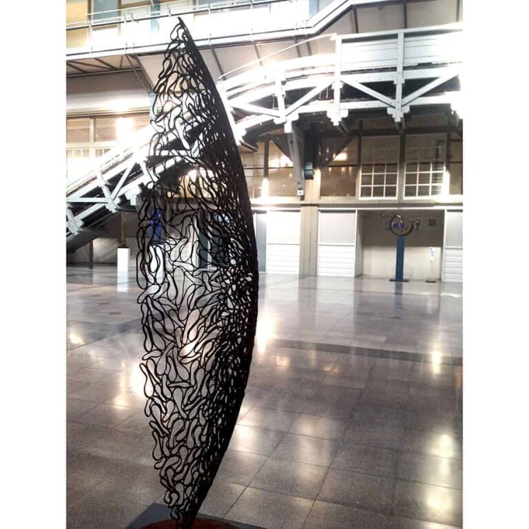 Mild Steel Round & Sphere Sculpture – Standing Vessel by Astra Parker, 240x70x40cm - view 5