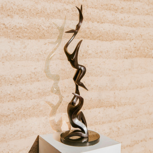 Bronze Figurative Sculpture – Up, Up & Away by Michael Vaynman, 102x40x20cm | ARTpark Australia