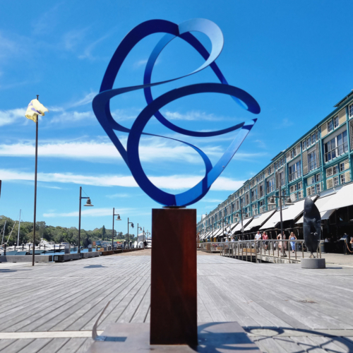 Fabricated Steel Round Sculpture – Synergy by Dennis Whaitely, 275x140x140cm | ARTpark Australia
