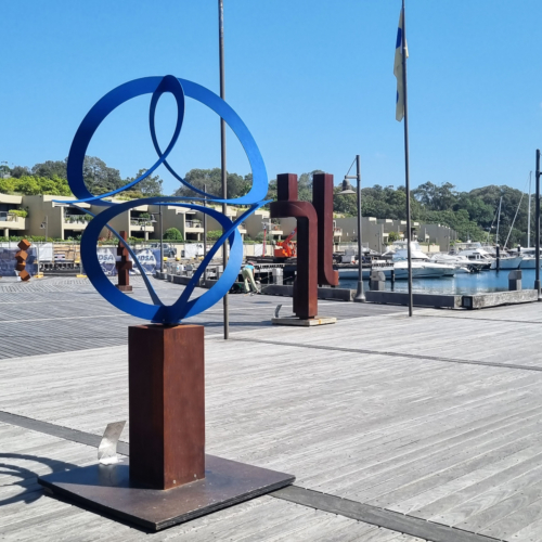 Fabricated Steel Round Sculpture – Synergy by Dennis Whaitely, 275x140x140cm | ARTpark Australia