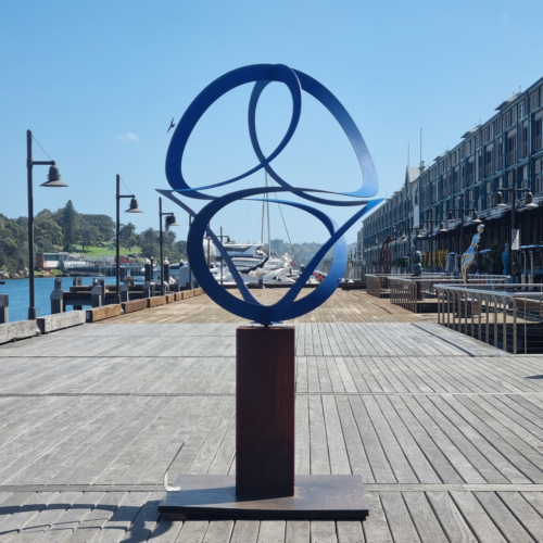 Fabricated Steel Round Sculpture – Synergy by Dennis Whaitely, 275x140x140cm | ARTpark Australia