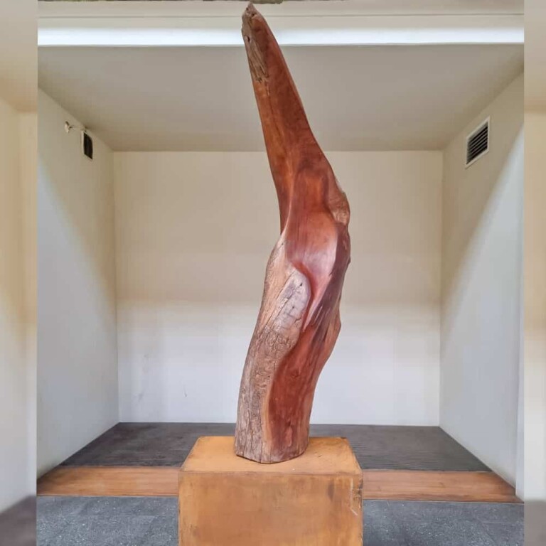 Timber Abstract Sculpture – Bird Form by Margaret Sheridan, 180cm