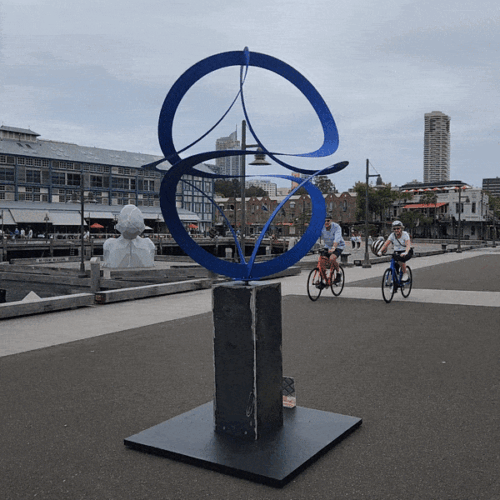 Fabricated Steel Round Sculpture – Synergy by Dennis Whaitely, 275x140x140cm | ARTpark Australia