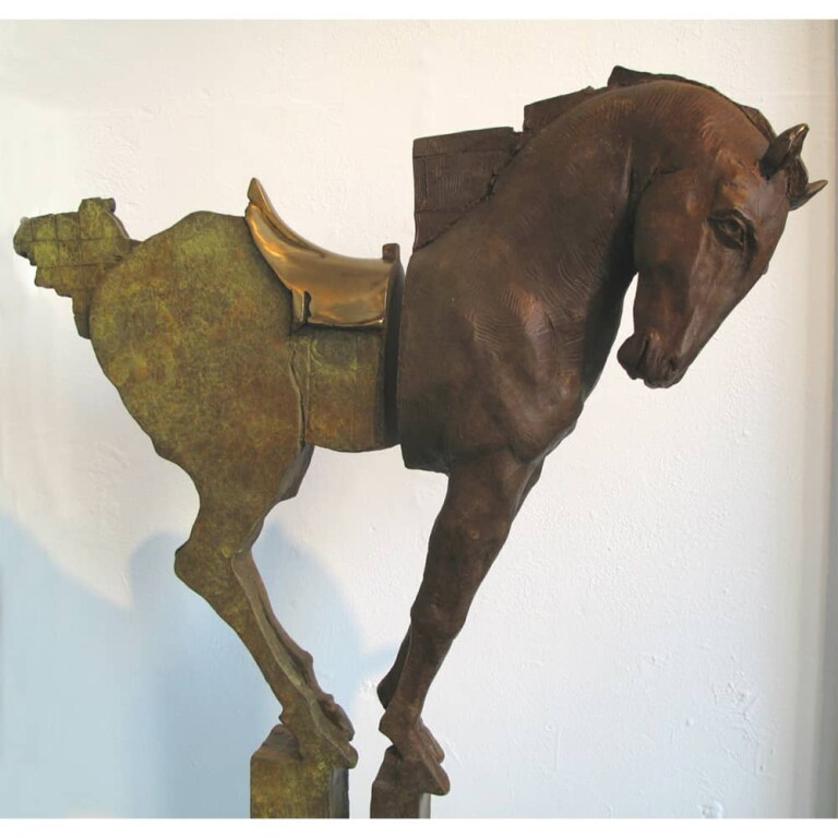 Bronze Horse Sculpture – Hi Horse by Stephen Glassborow, 100x55x20cm - view 4
