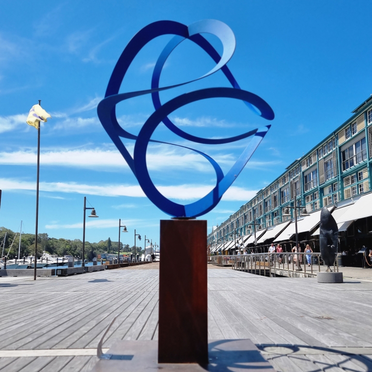 Fabricated Steel Round Sculpture – Synergy by Dennis Whaitely, 275x140x140cm - view 3