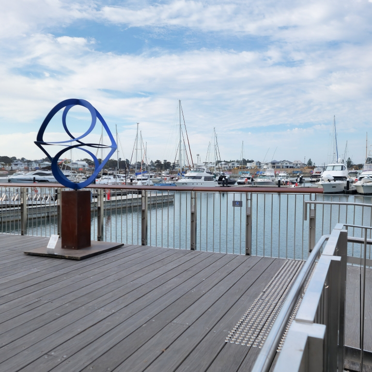 Fabricated Steel Round Sculpture – Synergy by Dennis Whaitely, 275x140x140cm - view 4