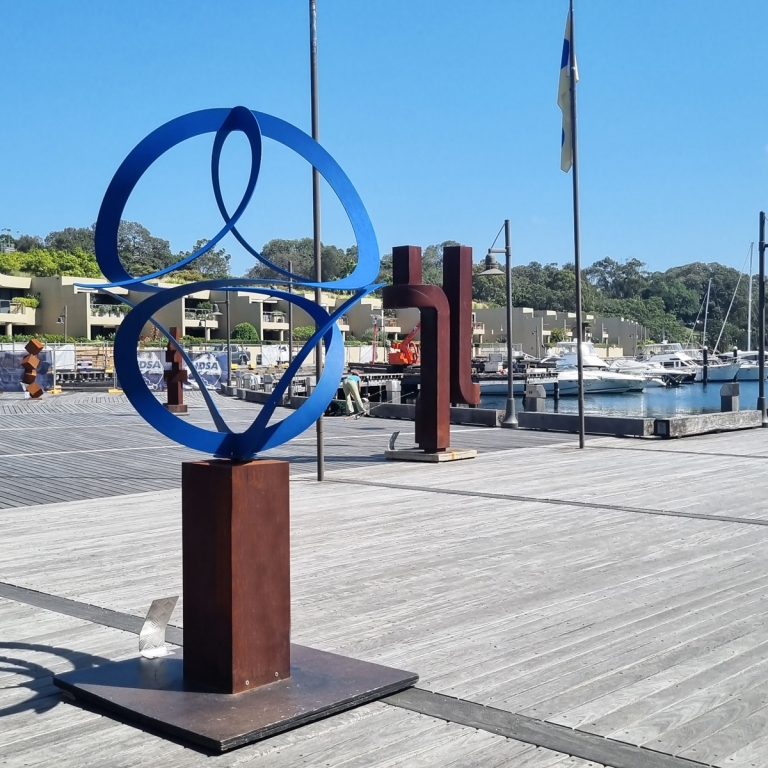 Fabricated Steel Round Sculpture – Synergy by Dennis Whaitely, 275x140x140cm - view 5