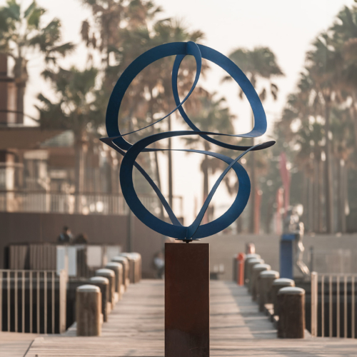Fabricated Steel Round Sculpture – Synergy by Dennis Whaitely, 275x140x140cm | ARTpark Australia
