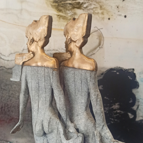 Bronze Figurative Sculpture – Double Exposure by Stephen Glassborow, 55x15x27cm | ARTpark Australia