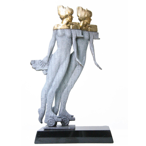 Bronze Figurative Sculpture – Double Exposure by Stephen Glassborow, 55x15x27cm | ARTpark Australia