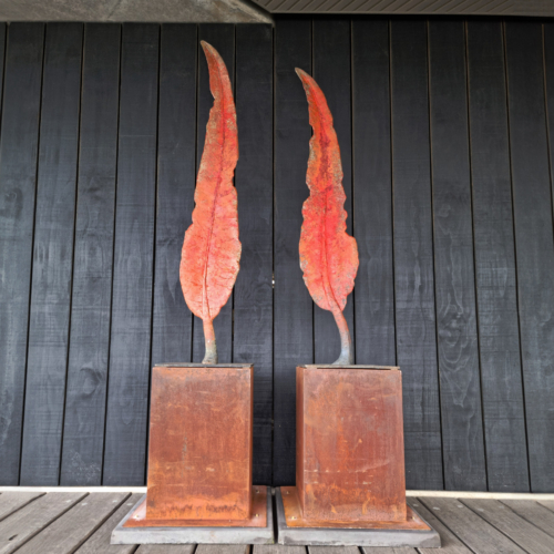 Bronze Leaf Sculpture – Eucalypts by Stephen Glassborow, 170cm & 150cm | ARTpark Australia
