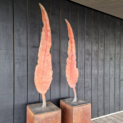 Bronze Leaf Sculpture – Eucalypts by Stephen Glassborow, 170cm & 150cm | ARTpark Australia