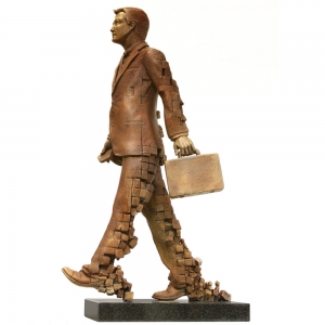 bronze business figure sculpture