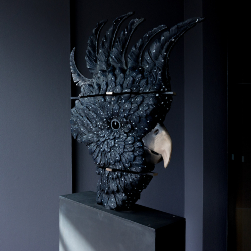 Bronze Animal Sculpture – Sulphur Crested Cocky by Stephen Glassborow, 200x60x30cm | ARTpark Australia