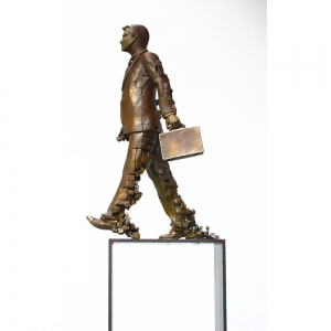 bronze business figure sculpture