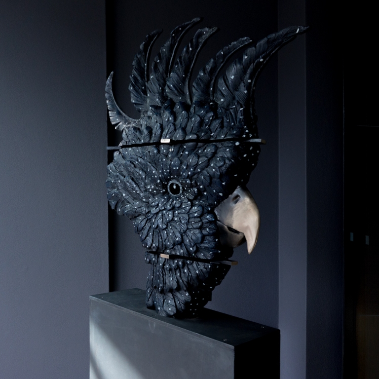 Bronze Animal Sculpture – Sulphur Crested Cocky by Stephen Glassborow, 200x60x30cm - view 4