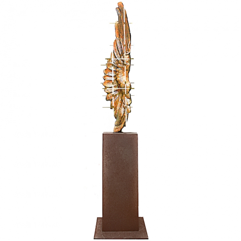 Split Wing by Stephen Glassborow - Bronze garden sculpture, 2m