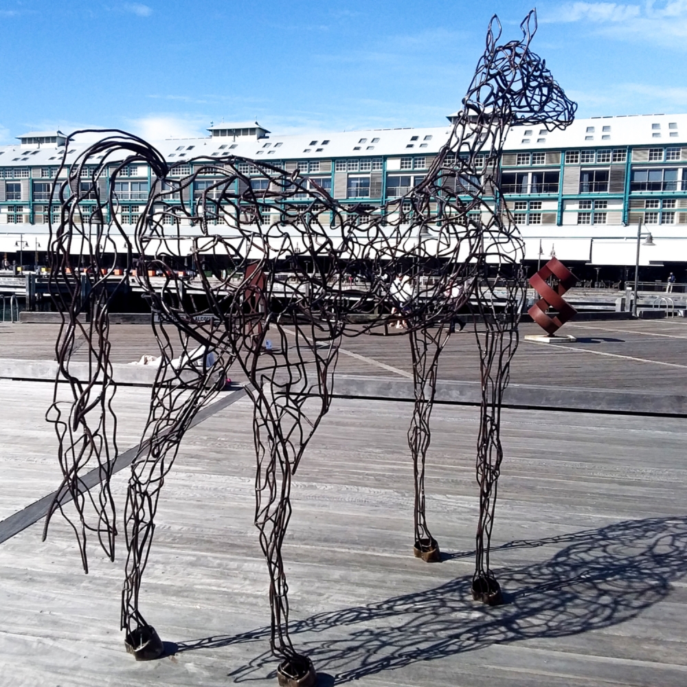fabricated steel horse sculpture