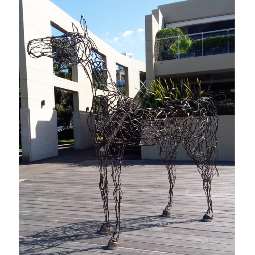Fabricated Steel Horse Sculpture – King by Mark Niglia, 285x245x65cm | ARTpark Australia