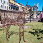 outdoor metal horse sculpture