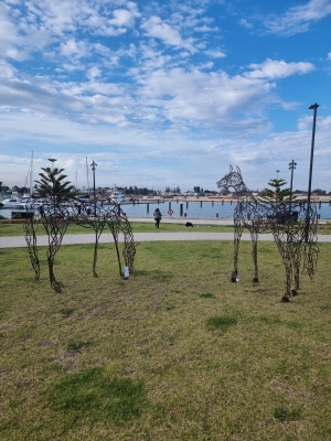 outdoor metal horse sculpture