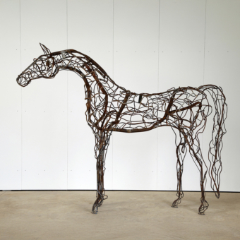 Fabricated Steel Horse Sculpture – Stockman by Mark Niglia, 295x235x65cm | ARTpark Australia